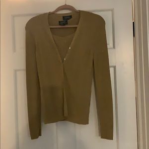 Ralph Lauren Gold Two Piece Cardigan